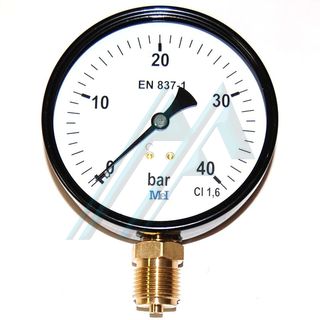 Manometer ø 100 dry 0-40 kg vertical outlet