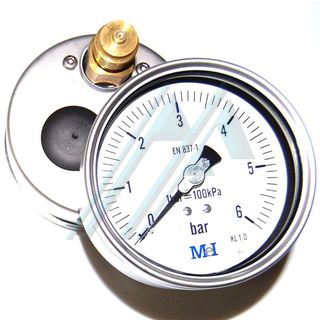 圧力計ø100ドライ0-6kg裏口