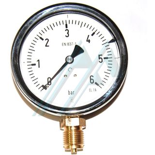 Manometer &oslash; 100 trocken 0-6 kg, ausgang senkrecht
