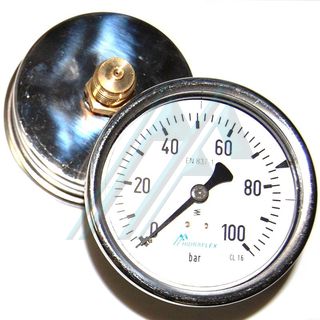 Manometer ø 100 dry 0-100 kg rear exit