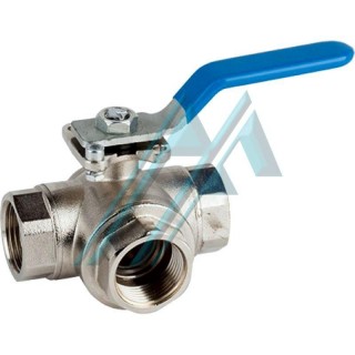 1 "1/2 3-way brass ball valve