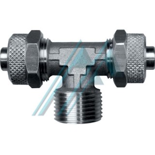 Male tee in center tube Ø 4 x 6 and 1/4 "thread