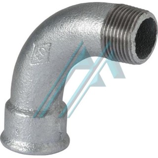 Curva galvanizada 90 &deg; macho 2 "1/2 f&ecirc;mea 2" 1/2 Figura 1