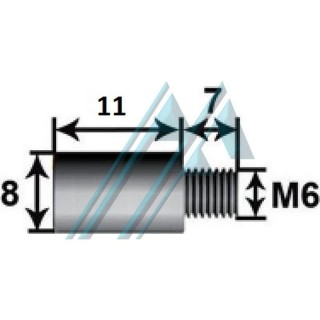 Diam&egrave;tre de rallonge de tige 8 long 11 m&eacute;trique 6
