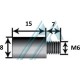 Stangenverlängerungsdurchmesser 8 lang 15 metrisch 6