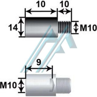 Rod extension diameter 14 long 10 metric 10