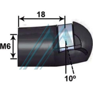 Plastic ball joint Ø 10 long 10 metric 6 for gas spring