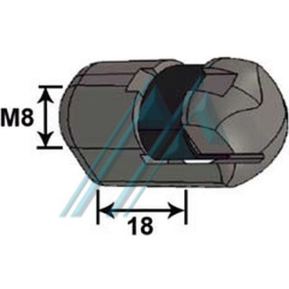 Plastic ball joint Ø 10 long 10 metric 8 for gas spring