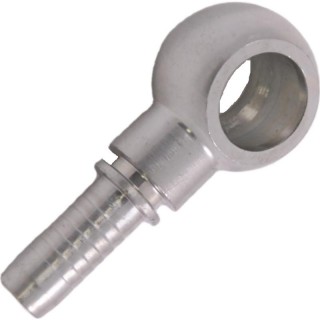 Metric banjo Ø 14 mm straight to press on hose Ø 9.5 mm inside