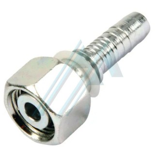 Casquilho giratório reto fêmea métrico 26 x 150 DIN 2353 cone 24 °C para mangueira R1, R2 Ø 12,7 mm interior ou calibre 8 ou