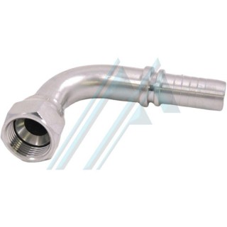 90° elbow fitting to press nut female thread 1" 5/16 JIC R1, R2 hose Ø 25.4 mm inside or gauge 16 or 1".