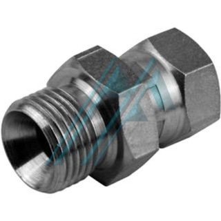 Adaptador macho para porca giratória com rosca BSP de 1/4" e cone de 60°