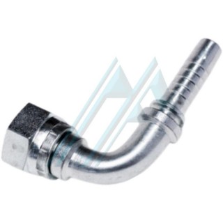 Racor codo 90° tuerca loca rosca hembra 3/4" para manguera R1, R2 Ø 15,9 mm o galga 10 o 5/8"