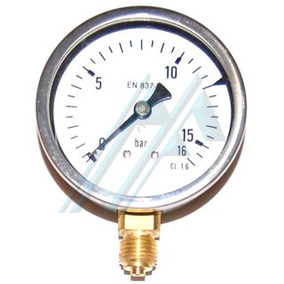 Pressure gauge ø 63 dry 0-16 kg vertical outlet