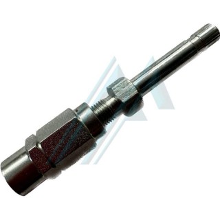 Racor reusable tubular &Oslash; 6 con rebaje para manguera de 3/16"