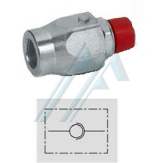 Giunto girevole maschio da 1/2" con cono a 60° e filettatura femmina da 1/2".