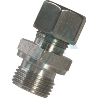 DIN 2353 straight adapter with metric male thread M-12X150 light series for outer tube Ø outer 8 mm
