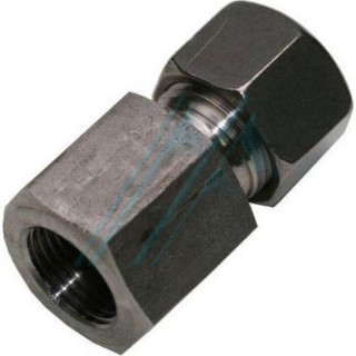 Adaptador reto DIN 2353 com rosca fêmea 1/4" BSP para tubo externo Ø externo 8 mm série pesada