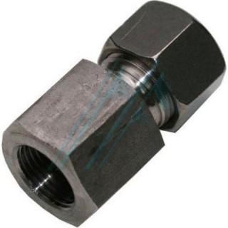 DIN 2353 straight adapter with 1/4" BSP female thread for outer tube Ø outer 10 mm light series