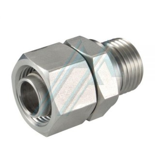 Glattes Zapfenverschlussrohr Ø 10 mm, metrische Überwurfmutter 16X150 auf festem 1/4" BSP-Außengewinde, leichte Serie