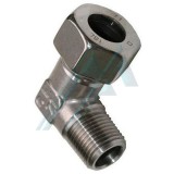 Racor codo rosca fija cónica 1/4" BSPT DIN 2353 ara tubo Ø exterior 10 mm serie ligera