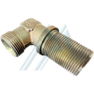 Adaptador de união de cotovelo 90° anteparo DIN 2353 rosca macho M-36X200 para série de tubos de luz com Ø externo de 28 mm