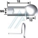 Kugelgelenk aus Metall Ø10 M6 L18