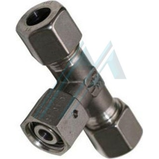 Raccord en té pour tuyau hydraulique Ø 42 mm diamètre extérieur tuyau - femelle pivot central métrique M-52X200 série légère