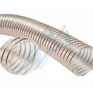 Manguera de poliuretano (PU) con espiral de acero cobreado &Oslash; 130