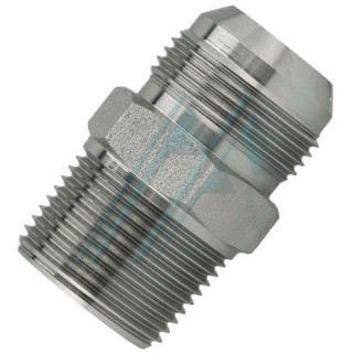 Adapter male thread 7/16" JIC male thread 1/4" NPTF