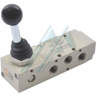 V&aacute;lvula pneum&aacute;tica manual para ar comprimido MW 5/2 1/4" alavanca 90&deg;
