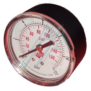 Pressure gauge &Oslash; 40 from 0-12 Bar rear connection G 1/8".
