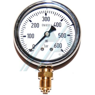 Pressure gauge ø 63 dry 0-600 kg vertical outlet