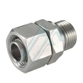 Smooth spigot closure tube Ø 38 mm metric idler nut 52X200 to fixed male 1/4" BSP light series