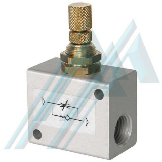 Pneumatischer unidirektionaler Durchflussregler 1/4" Innengewinde