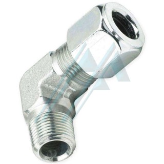 Gomito a 90&deg; per tubo OD 8 mm filettatura maschio 1/8" NPT conico