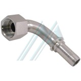 90° エルボ圧着継手雌ねじ ORFS 13/16"-16 ORFS R1-2 G-8 油圧ホース用 Ø 9.5 mm 内側