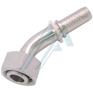 45° female swivel elbow fitting M-18X150 for hydraulic hose inner Ø 6.3 mm