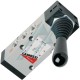 Valvola pneumatica per aria compressa, funzionamento manuale, 5 vie, 2 posizioni, filetti 1/4".