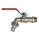 Grifo rosca macho 1" a pared y rosca macho 1" con racor conexion manguera