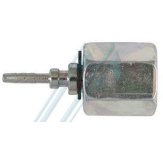 Female swivel compression fitting for minimex socket with 60° locking cone female thread 1/2" BSP flat seat