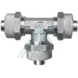 Nickel-plated brass semi-quick fittings (RUT - "T" Series for tube - tube - tube union)