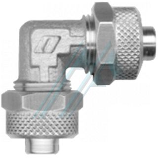 Nickel-plated brass semi-quick connector (RUL Series - "L" tube - tube)