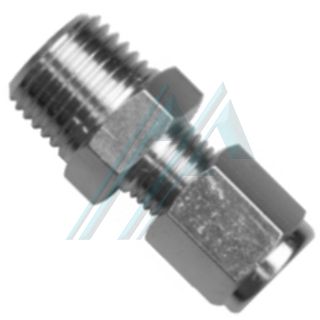 Conex&atilde;o bicone de lat&atilde;o niquelado (S&eacute;rie BC - macho c&ocirc;nico)