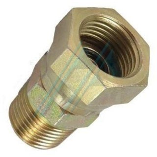 Adaptador para manómetro 1/4" rosca macho 1/4" a rosca hembra giratoria 1/4"