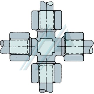 Union tubo en cruz ø 12l completo