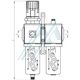 Assembly of filter regulator and lubricator