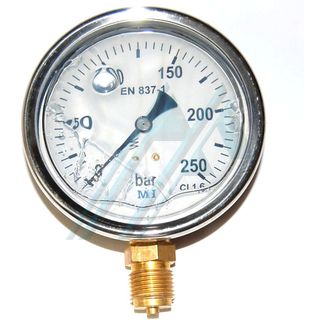 Manometer &oslash; 100 mit glycerin 0-250 kg, ausgang senkrecht