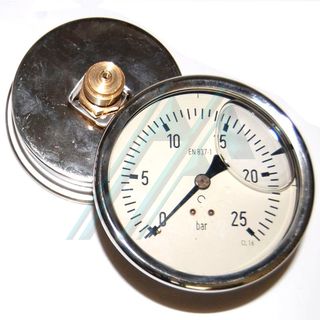 Pressure gauge &oslash; 100 with glycerin 0-25 kg rear exit