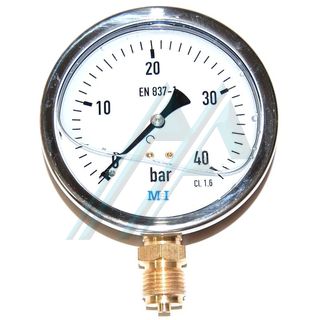 Manometer &oslash; 100 mit glycerin 0-40 kg, ausgang senkrecht